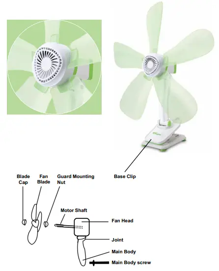 POWERPAC-PPC603G-Electric-Clip-Fan-With-Silent-Motor-fIG-1