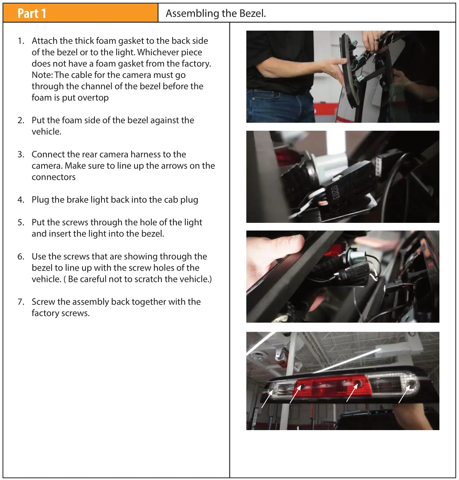 BRANDMOTION FVMR-1171 FullVUE Rear Camera Mirror for RAM 1500 - Assembling the Bezel