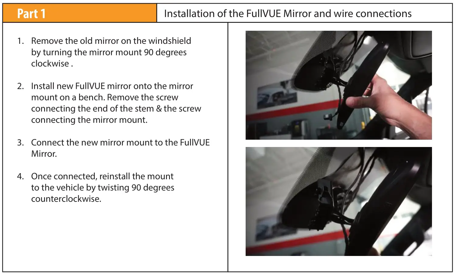 BRANDMOTION FVMR-1171 FullVUE Rear Camera Mirror for RAM 1500 - Installation of the FullVUE Mirror and wire connections