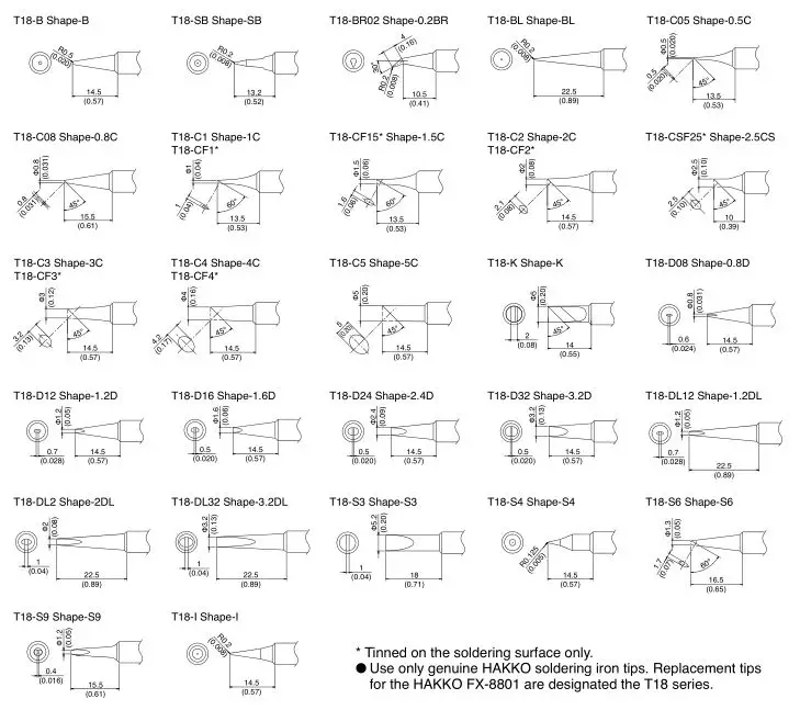 Hakko Soldering Station HAKKO FX-889 - TIP Styles