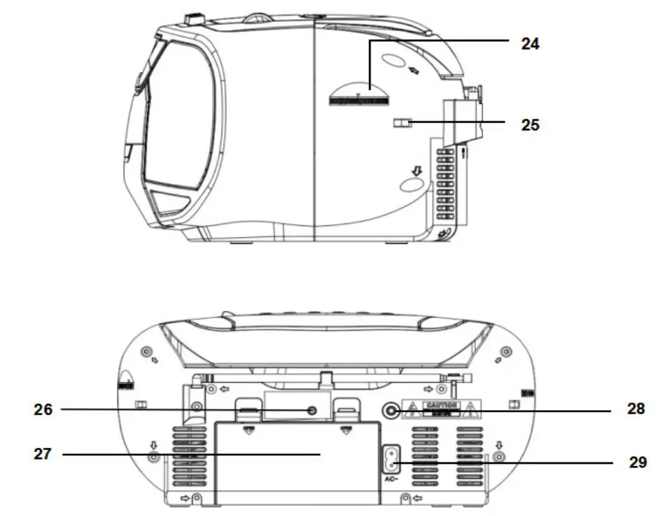 JENSEN CD-590 Portable Bluetooth Stereo Compact Disc- LOCATION OF CONTROLS 3