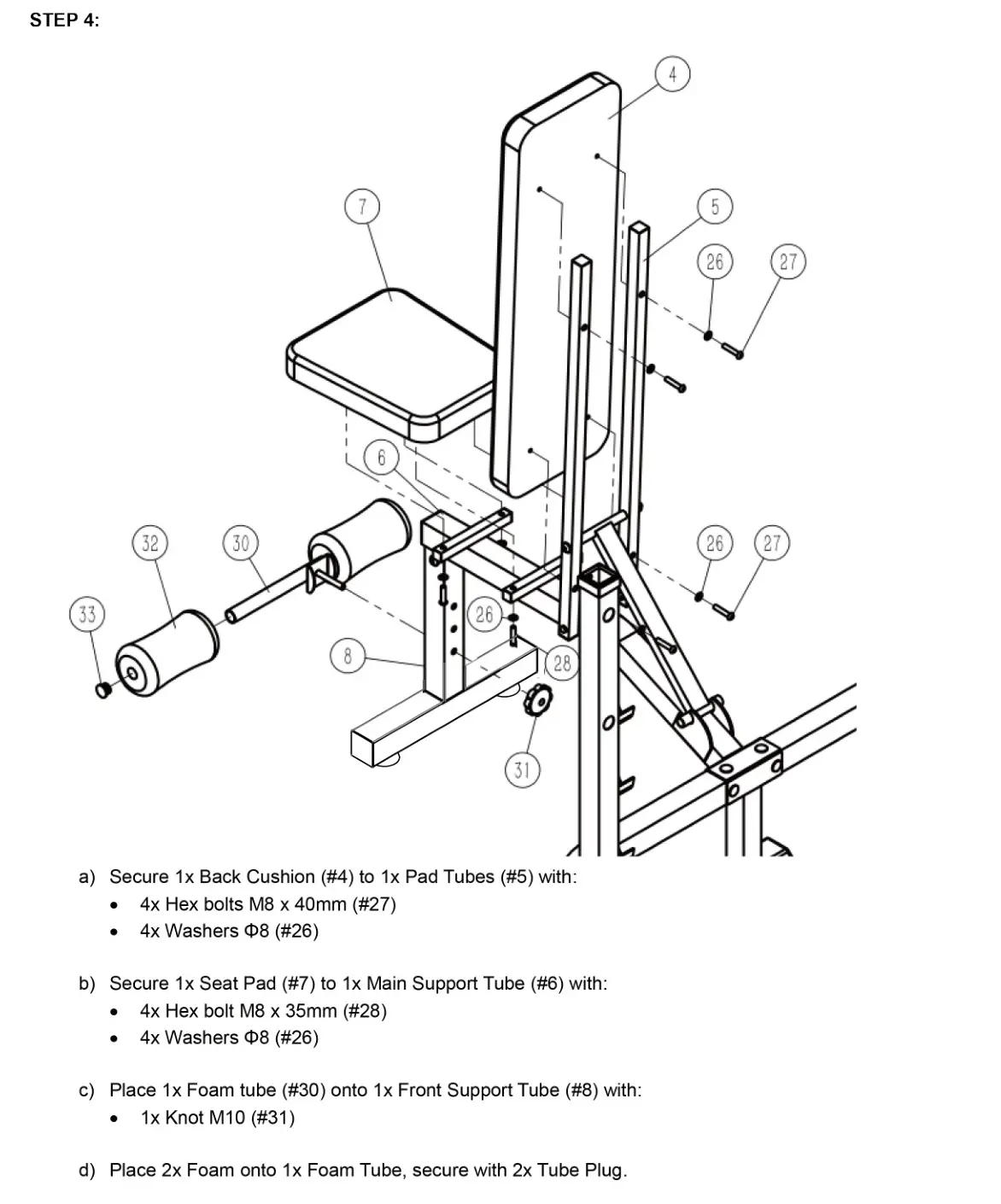 CORTEX MF-4000 Weight - Assembly Instructions step 4