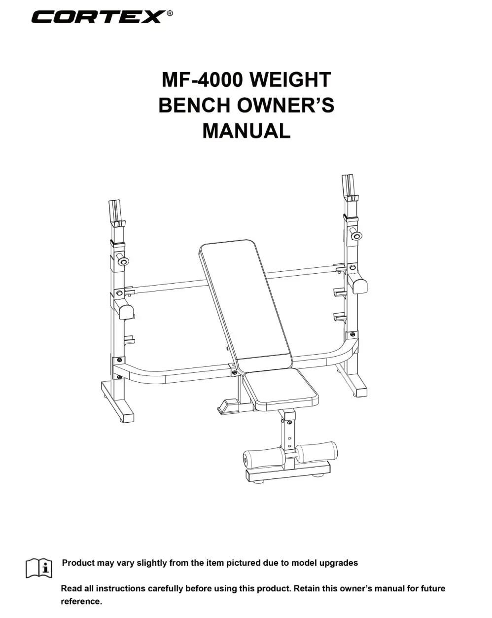 CORTEX MF-4000 Weight Owner's Manual