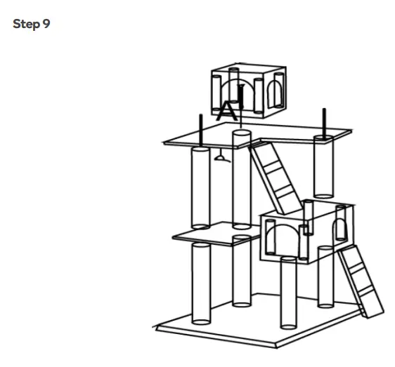 Pawever Pets Cat Scratching Post Tree PP170CTREEA - ASSEMBLY10