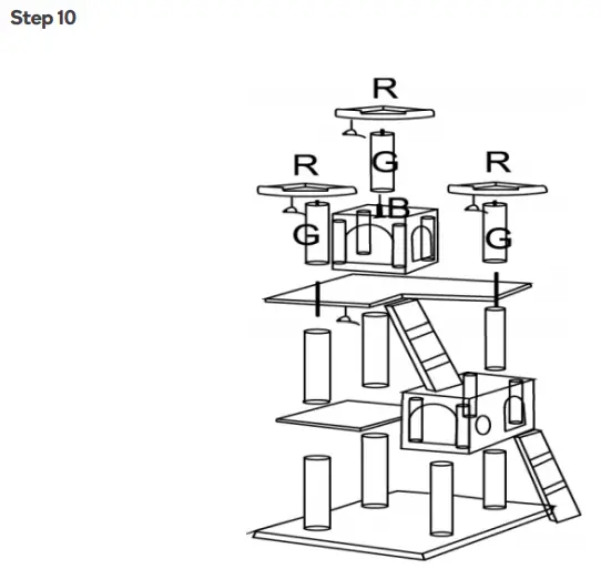 Pawever Pets Cat Scratching Post Tree PP170CTREEA - ASSEMBLY11