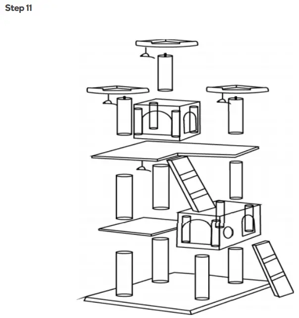 Pawever Pets Cat Scratching Post Tree PP170CTREEA - ASSEMBLY12