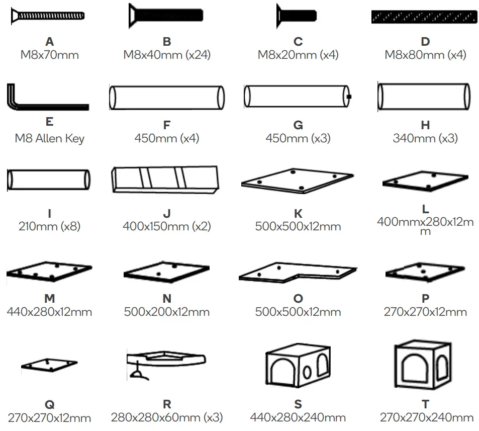 Pawever Pets Cat Scratching Post Tree PP170CTREEA - COMPONENTS