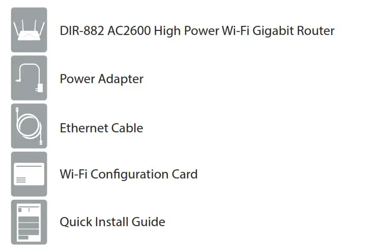 EXO D-Link AC2600 MU-MIMO Wi-Fi Router - Package Contents