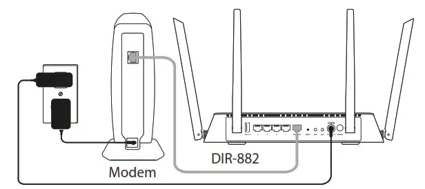 EXO D-Link AC2600 MU-MIMO Wi-Fi Router - Plug the power back into your DSL 1