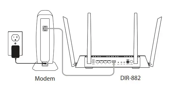 EXO D-Link AC2600 MU-MIMO Wi-Fi Router - Plug the power back into your DSL