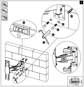 hama 118631 FULLMOTION TV Wall Bracket - FIG