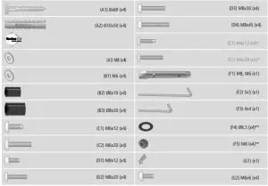 hama 118631 FULLMOTION TV Wall Bracket - Installation kit