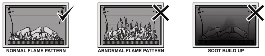 Rinnai RDV600ER Gas Fireplace-FLAME PATTERN