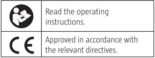 CUR AQUA 009479 Toilet Seat Instruction Manual - Symbols