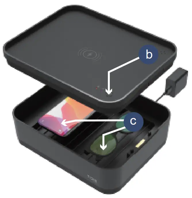 TIDIE 607002-BLK UVC-LED Personal Valet Box - Operations 2