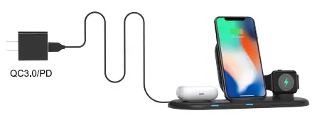 Kartice FD06FD07 3-in 1 Wireless Charger - User Instruction