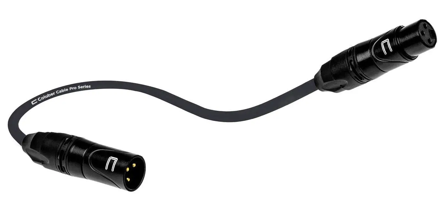 Balanced-XLR-Cable-Male-to-Female-0.5-Feet-(6 inches)-Black-Pro-3-Pin-Microphone-Connector-for-Powered-Speakers-image