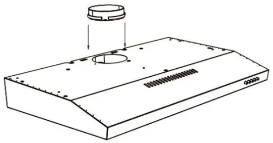 CIARRA CAS75918A Ductless Range Hood 30 inch Under Cabinet Hood - outlet assembly