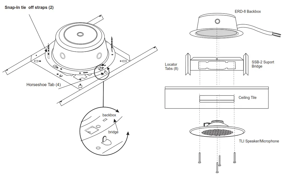 LOUROE ELECTRONICS TLI Series TLIVRSQ 2Way SpeakerMicrophone - BRIDGE