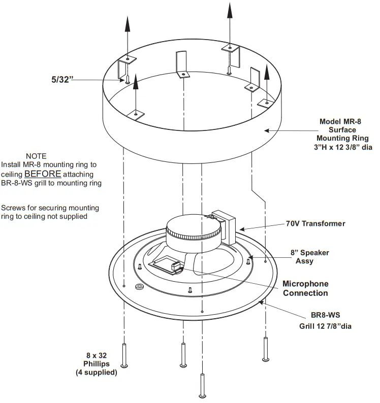 LOUROE ELECTRONICS TLI Series TLIVRSQ 2Way SpeakerMicrophone - INSTALLATION1
