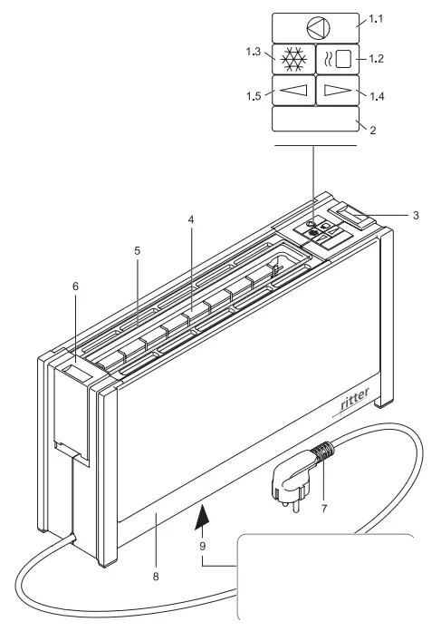ritter 630.002 Volcano 5 Long Slot Toaster Red 1