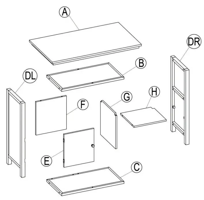 POLIBI 3 Piece Distressed White Farmhouse Counter Height Dining Table Set - figure 1