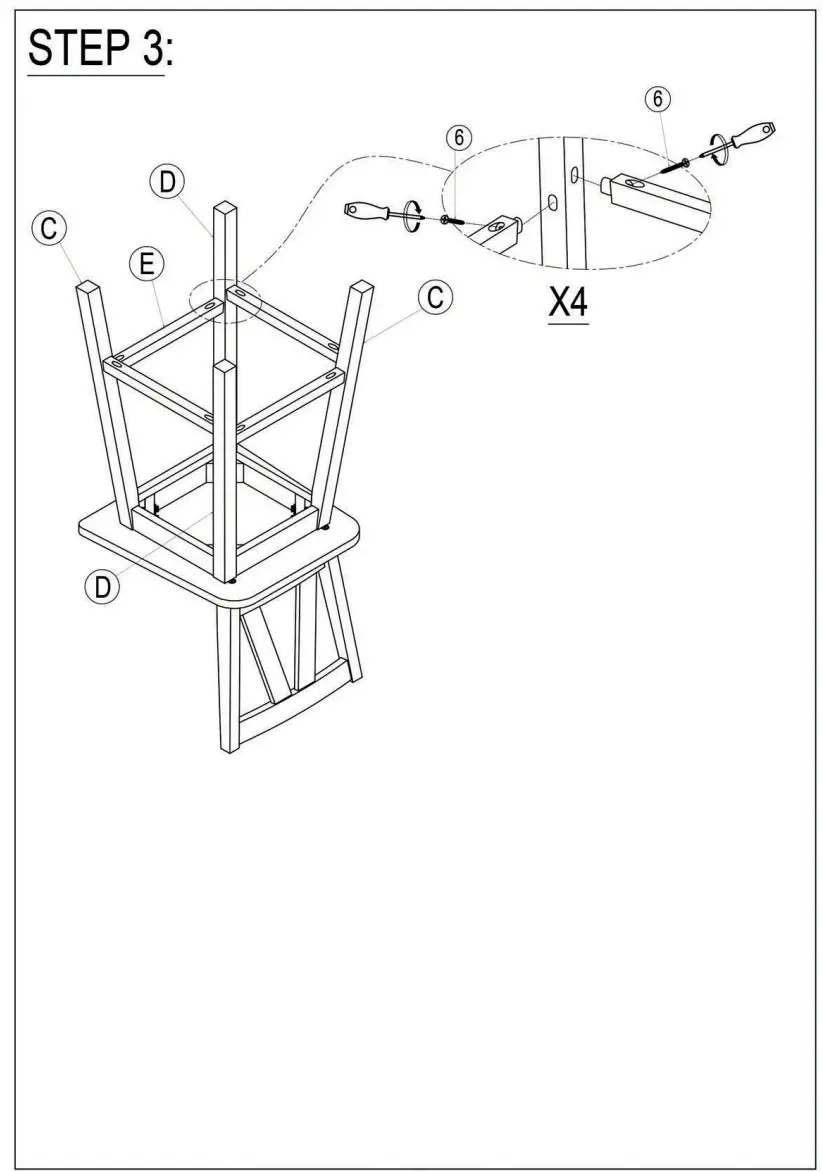 POLIBI 3 Piece Distressed White Farmhouse Counter Height Dining Table Set - figure 12