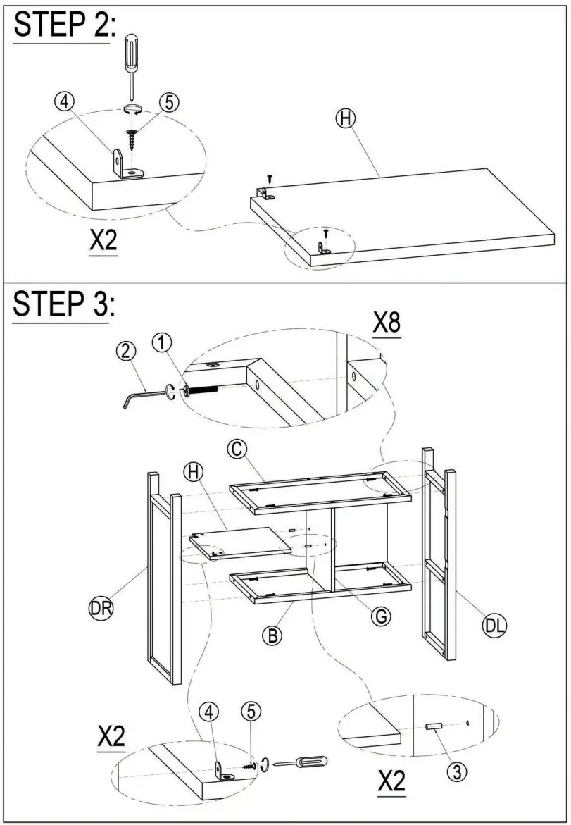 POLIBI 3 Piece Distressed White Farmhouse Counter Height Dining Table Set - figure 5