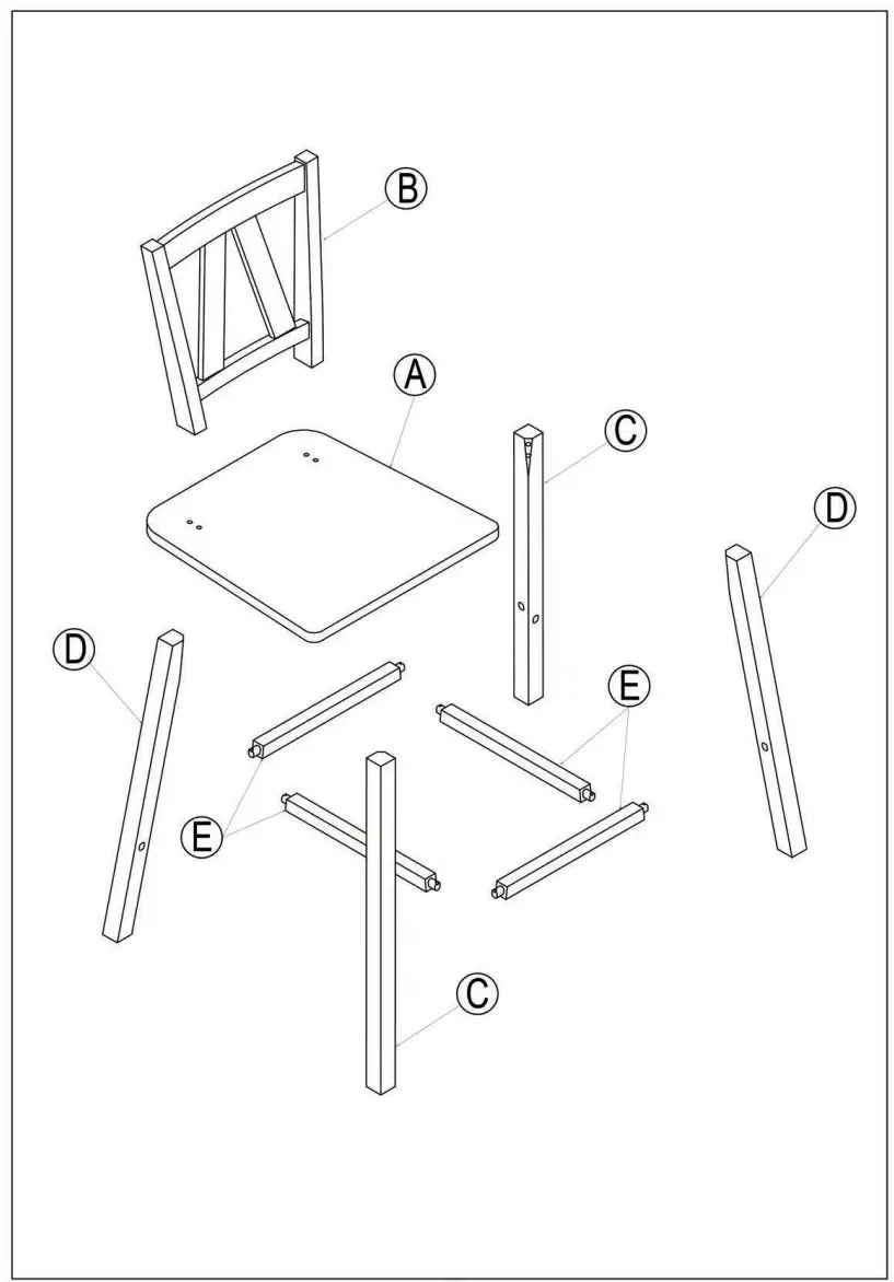 POLIBI 3 Piece Distressed White Farmhouse Counter Height Dining Table Set - figure 9