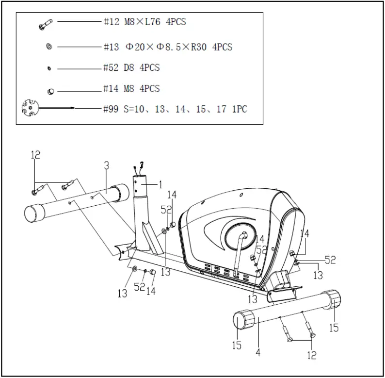SUNNY Health Fitness SF E3607 Magnetic Elliptical Trainer - ASSEMBLY 1