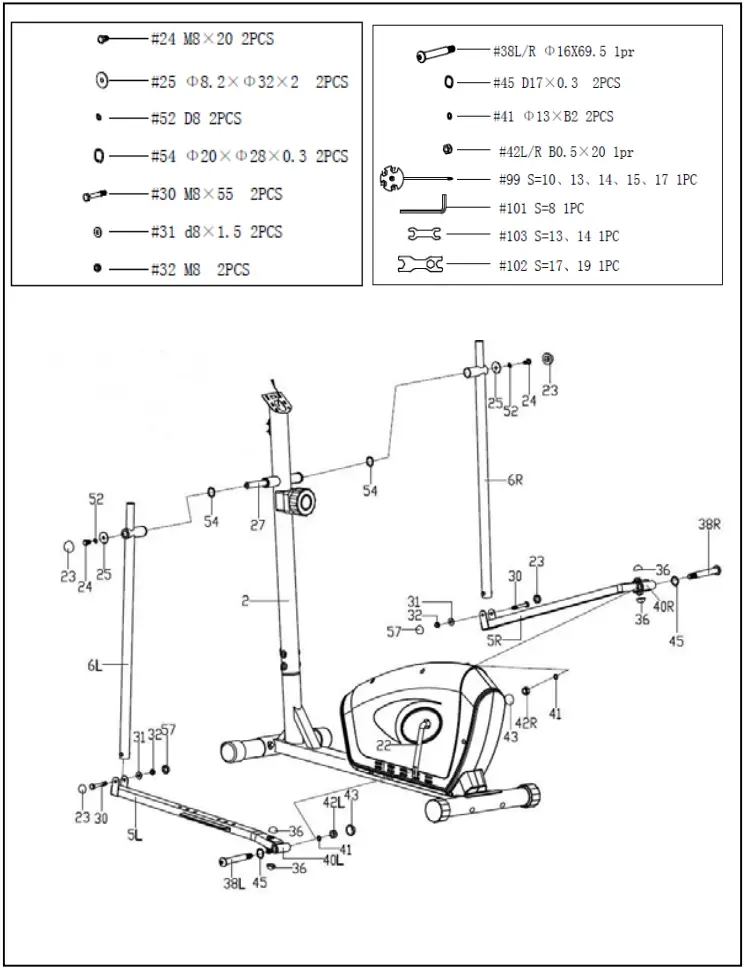 SUNNY Health Fitness SF E3607 Magnetic Elliptical Trainer - ASSEMBLY 3