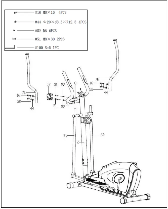 SUNNY Health Fitness SF E3607 Magnetic Elliptical Trainer - ASSEMBLY 5