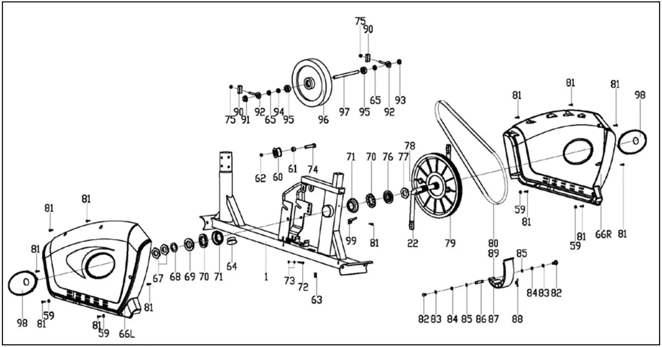 SUNNY Health Fitness SF E3607 Magnetic Elliptical Trainer - DIAGRAM 2
