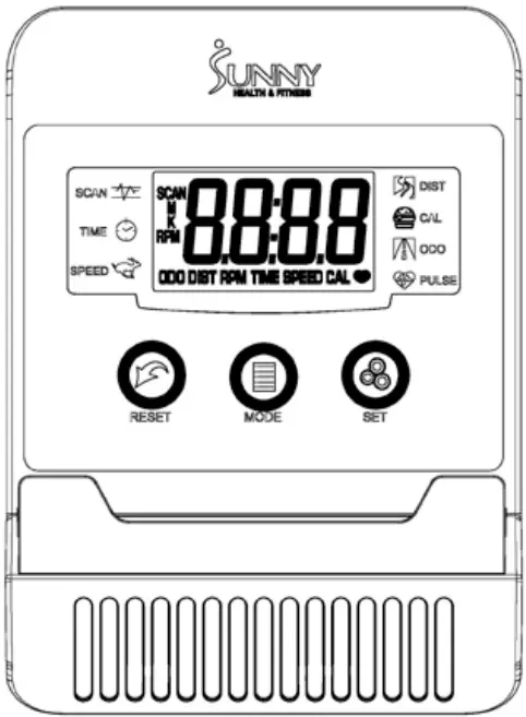 SUNNY Health Fitness SF E3607 Magnetic Elliptical Trainer - EXERCISE COMPUTER