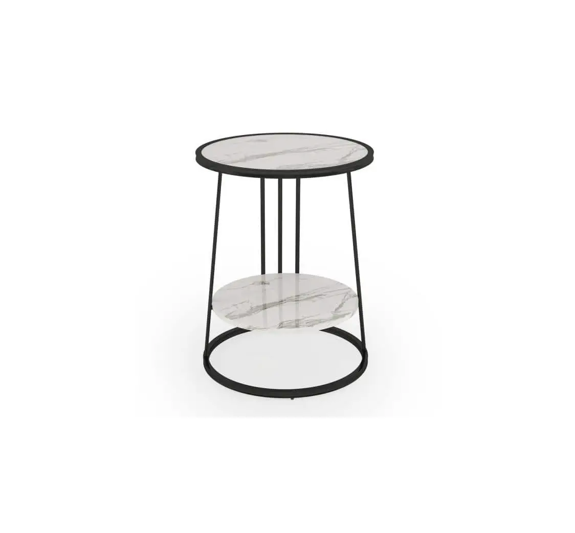 Tribesigns Ct-j0058 Faux Marble Round Wood 2-tier End Table Instruction Manual