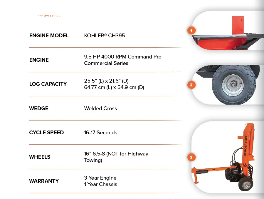 DK2 OPS232 35 Ton Vertical Log Splitter fig 1