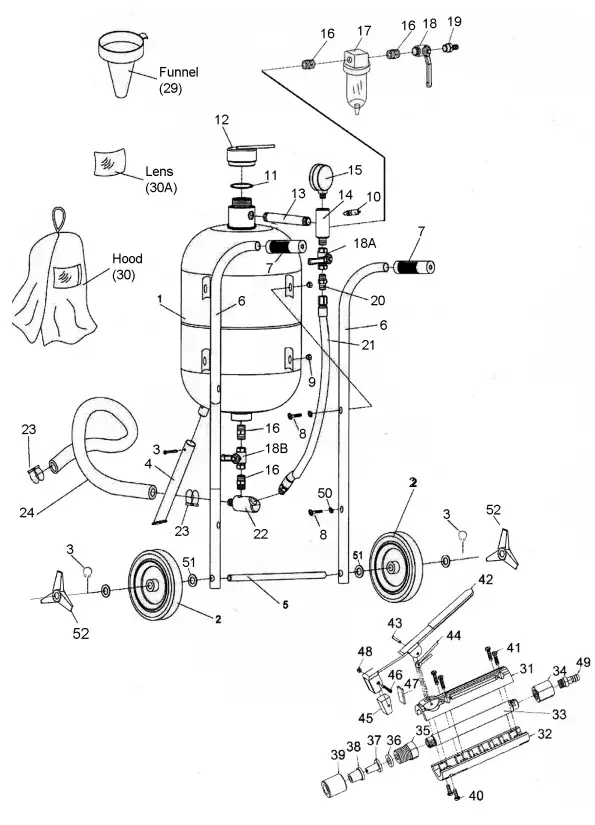 Clarke CPSB200B Pressurised Sandblaster 23