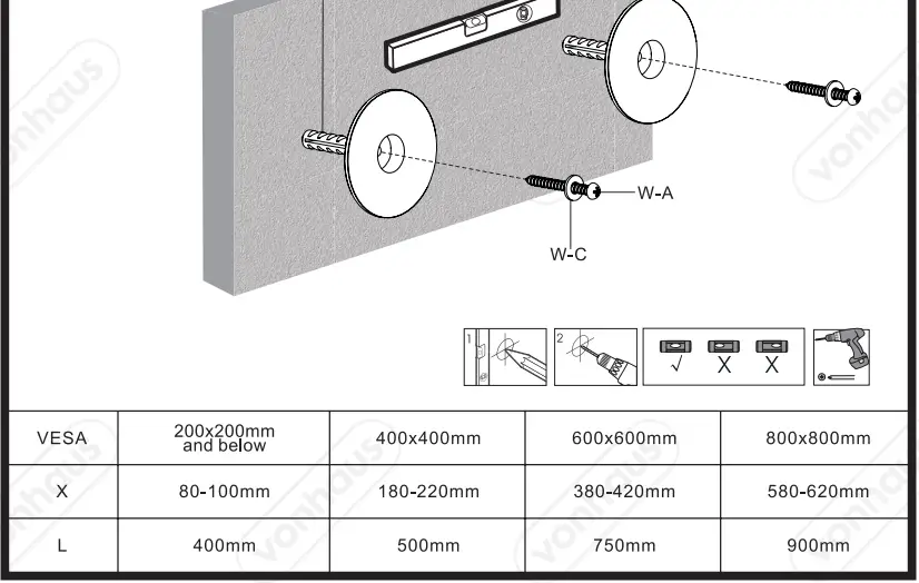 VonHaus 3000115 Ultra Slim Picture Frame TV Bracket-fig10