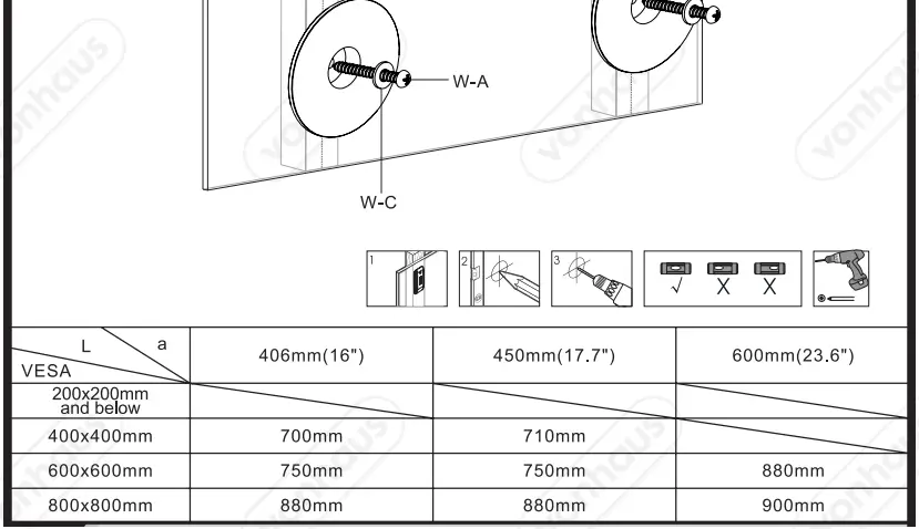 VonHaus 3000115 Ultra Slim Picture Frame TV Bracket-fig8