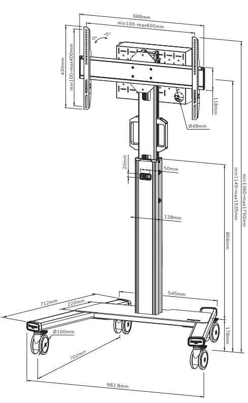 Neomounts FL50S-825BL1 Floor Stand-fig2