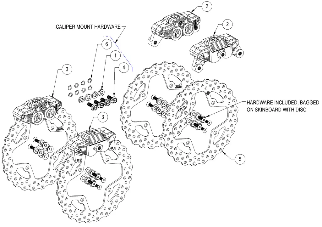 RevZilla Performance Machine Off-Road Performance Big Brake Kit parts