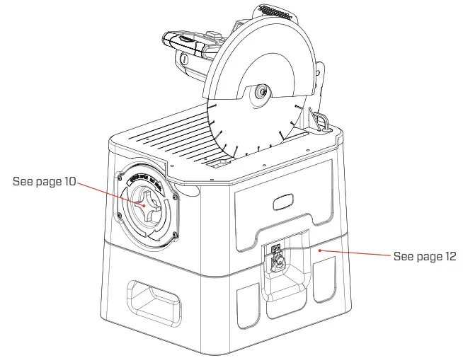 iQ POWER TOOLS iQ360XT 230v 14 Inch Dust Control Table Saw - FRONT ANGLED VIEW