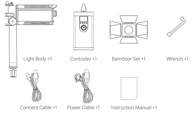 Godox S60 Bi Color Focusing LED Light - Included Items