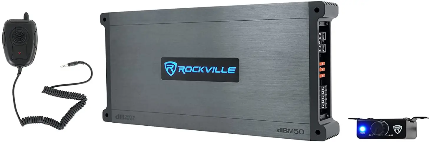 Rockville DBM50 4000 Watt980w CEA RMS 5 Channel MarineBoat Amplifier Amp+Mic