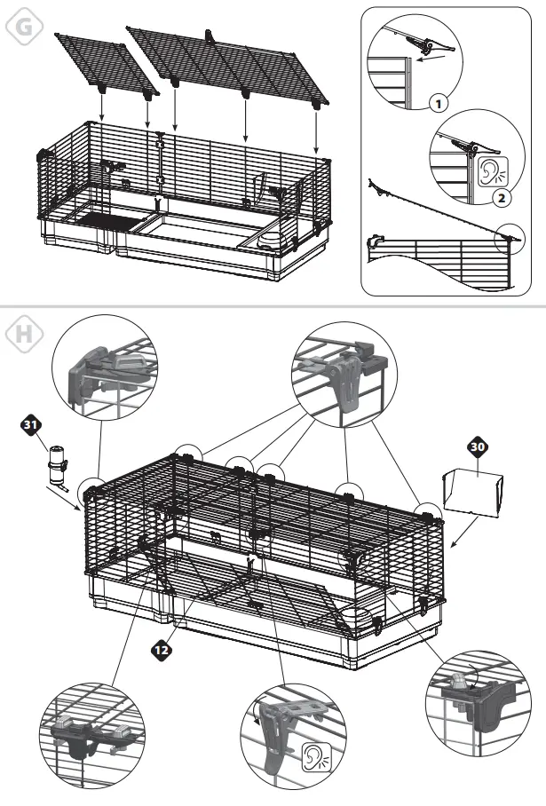 Ferplast-Krolik-140-Rabbit-Cage-Guinea-Pigs-and-Small-Animals-House-fig 7