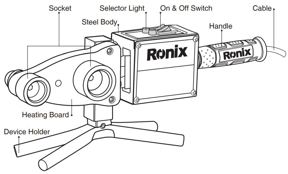Ronix RH 4401 Socket Welding Machine - PARTS LIST