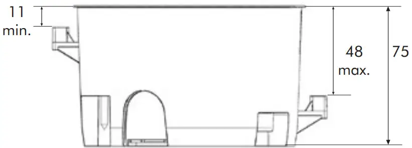BUROTICA 83002 C 4 Modules Floor Box - DIMENSIONS 4