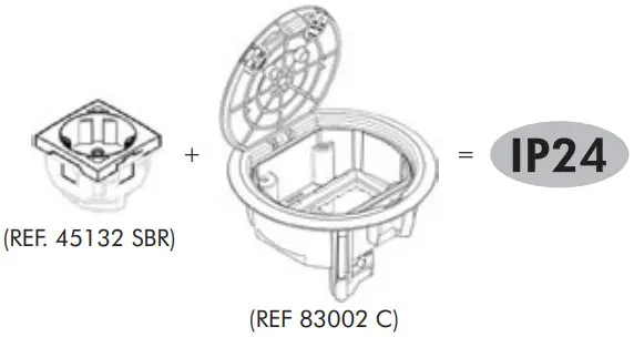 BUROTICA 83002 C 4 Modules Floor Box - Figure