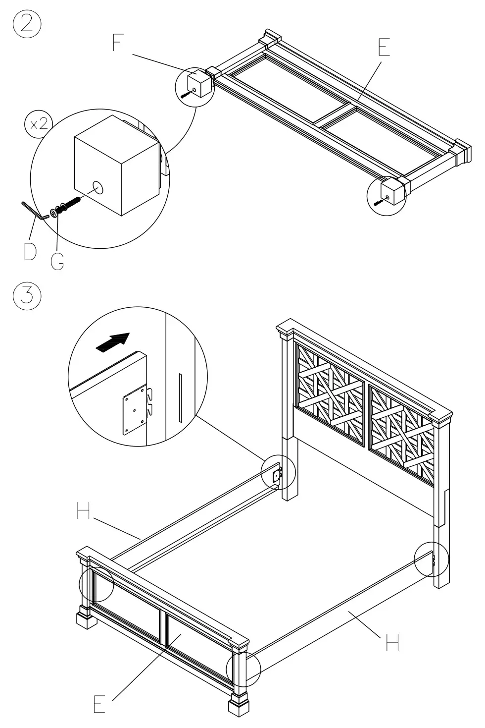 ASHLEY B647 Furniture Bolanburg Queen Panel Bed - Figure 2,3