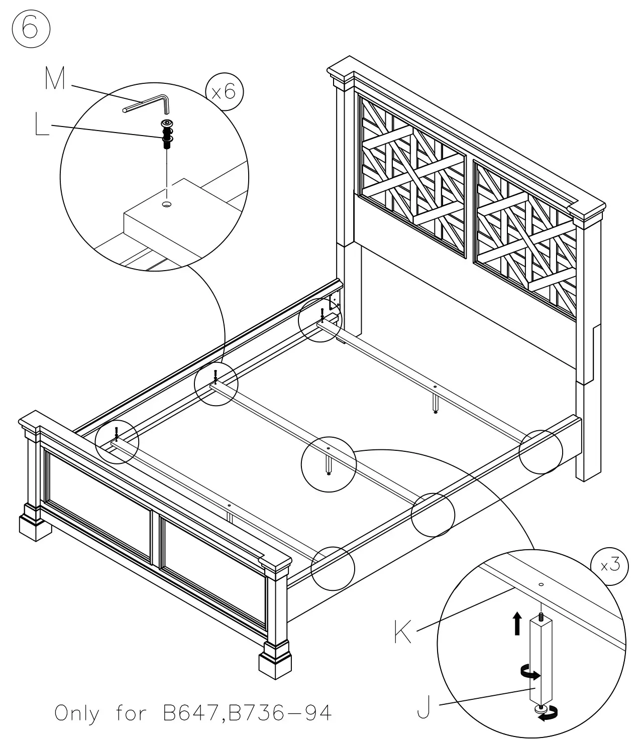 ASHLEY B647 Furniture Bolanburg Queen Panel Bed - Figure 6